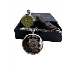Fire Service UK Personalised Pocket Watch and Belt Loop Strap